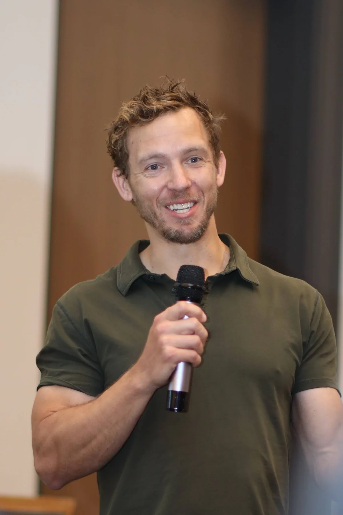 Connor Hanrahan speaking at a water treatment training session
